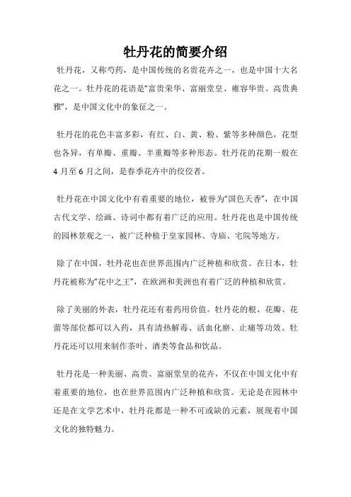 牡丹花的简要介绍