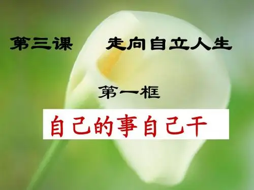 第三课《走向自立人生》(自己的事自己干)ppt课件之一