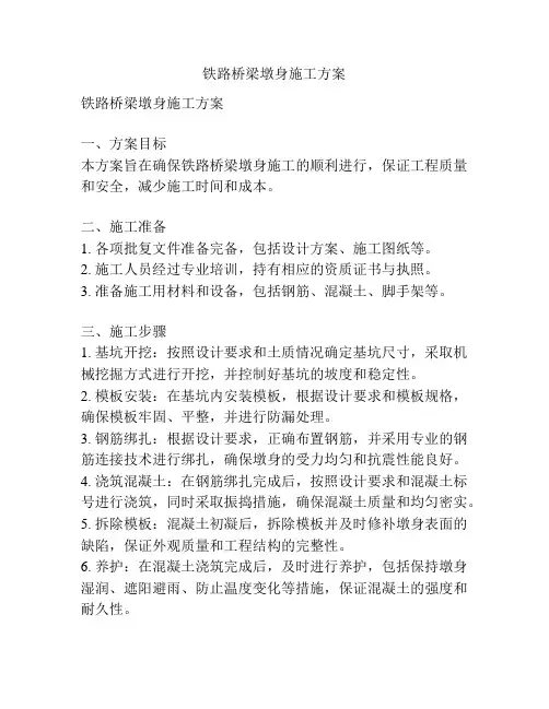 铁路桥梁墩身施工方案