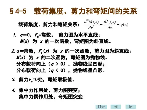 剪力和弯矩图关系平衡微分方程