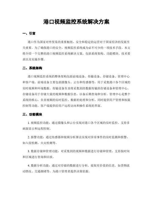 港口视频监控系统解决方案