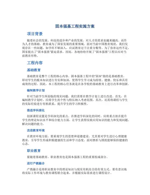 固本强基工程实施方案
