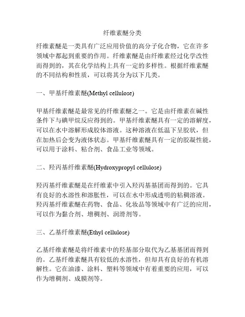 纤维素醚分类
