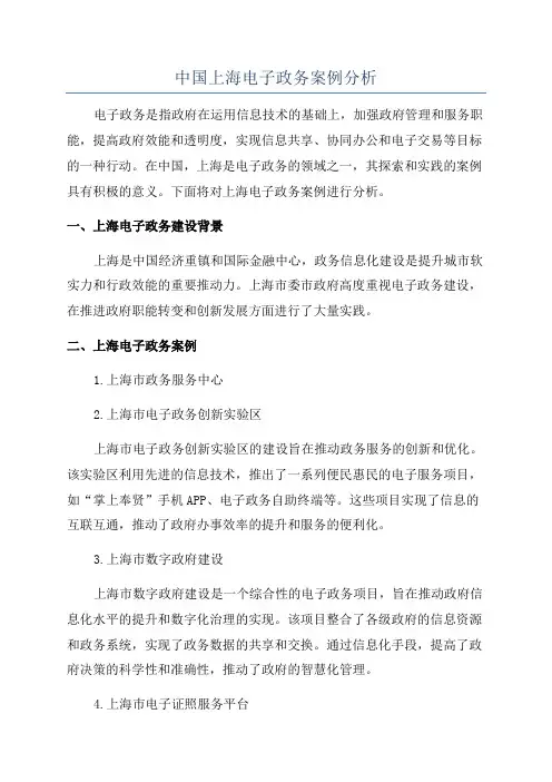 中国上海电子政务案例分析