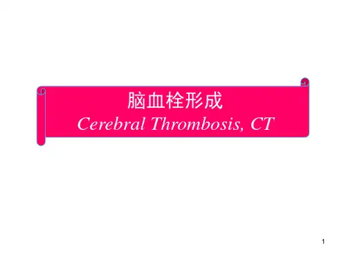 脑血栓形成ppt课件