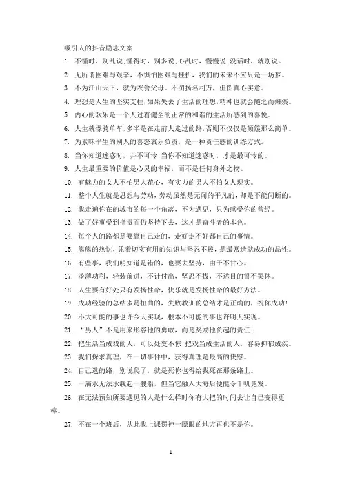 精选吸引人的抖音励志文案