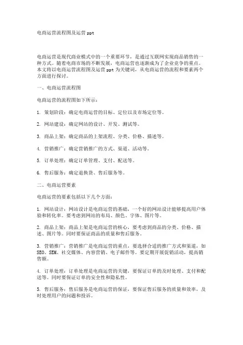 电商运营流程图及运营ppt