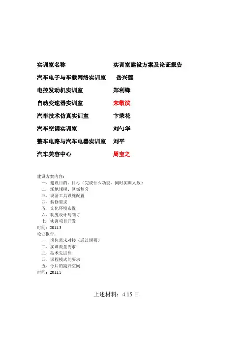 实训室建设方案与论证报告
