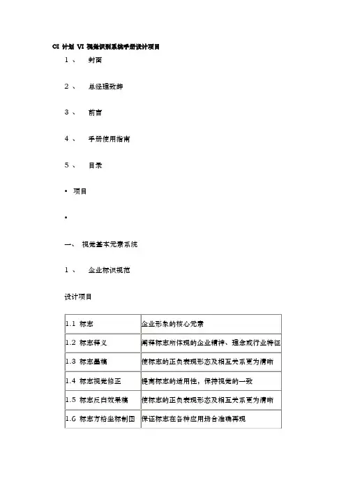 VI视觉识别系统手册范本