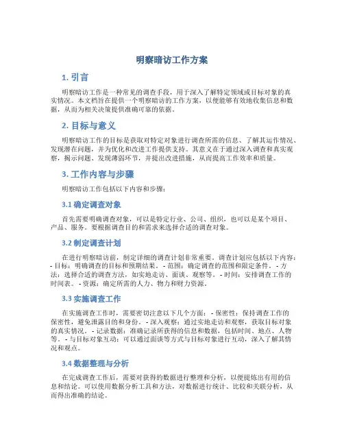 明察暗访工作方案