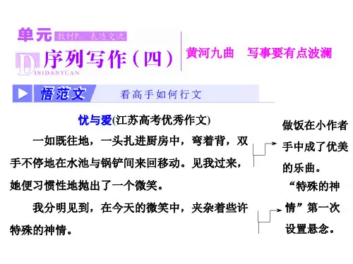 高中语文必修一单元序列写作黄河九曲写事要有点波澜课件PPT