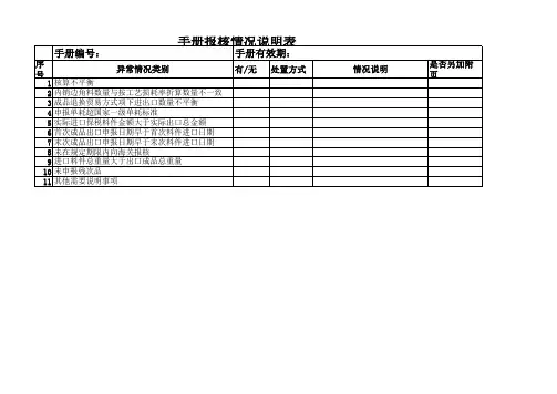 手册报核情况说明表