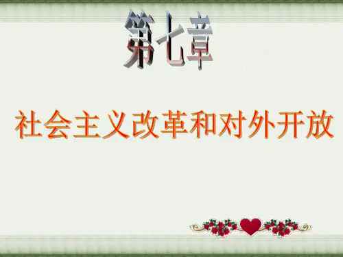 毛概第七章社会主义改革和对外开放精品PPT课件