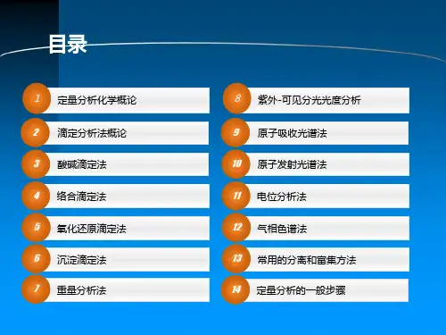 分析化学全套课件完整版电子教案板