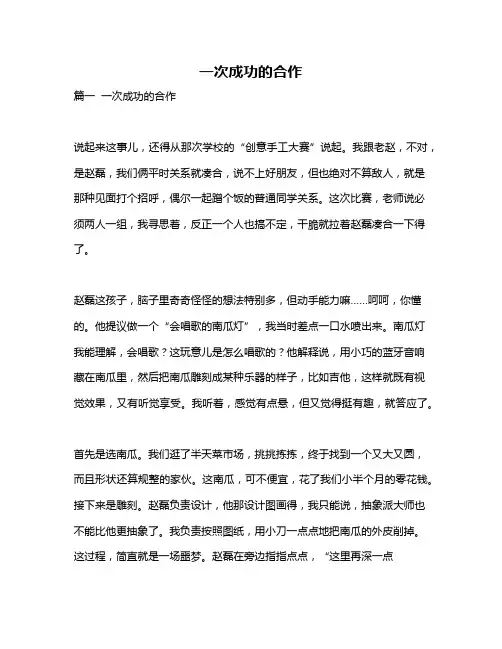 作文《一次成功的合作》