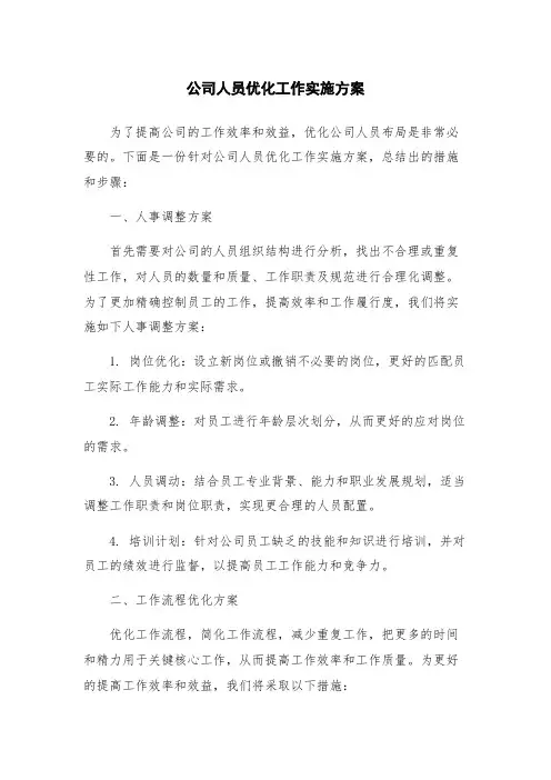 公司人员优化工作实施方案