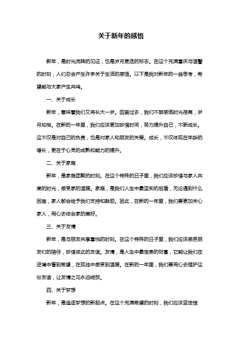关于新年的感悟