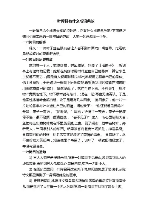 一叶障目有什么成语典故