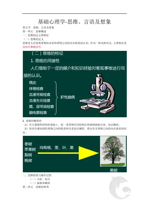 心理咨询师考试考点归纳总结5-基础心理学-思维、言语及想象