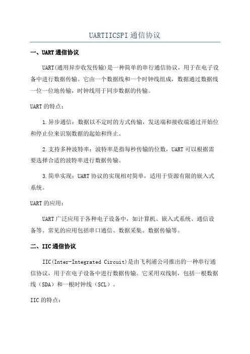 UARTIICSPI通信协议