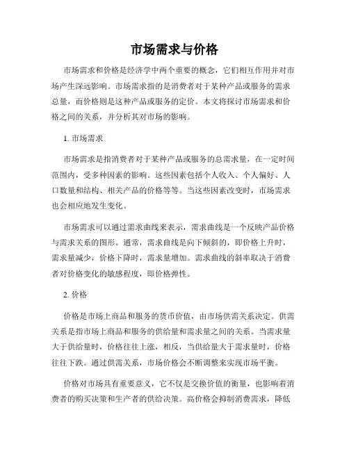 市场需求与价格