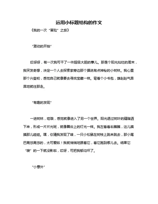 运用小标题结构的作文