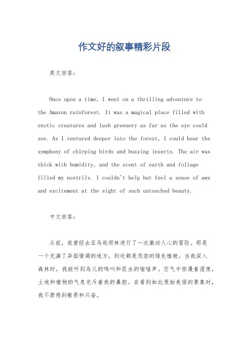 作文好的叙事精彩片段