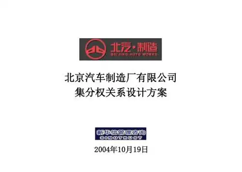 北京汽车制造厂有限公司战略规划实施及管理提升项目-集分权关系重点