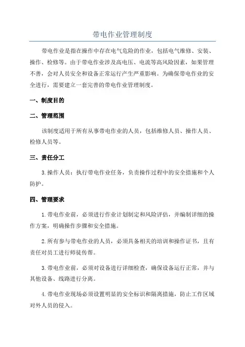 带电作业管理制度