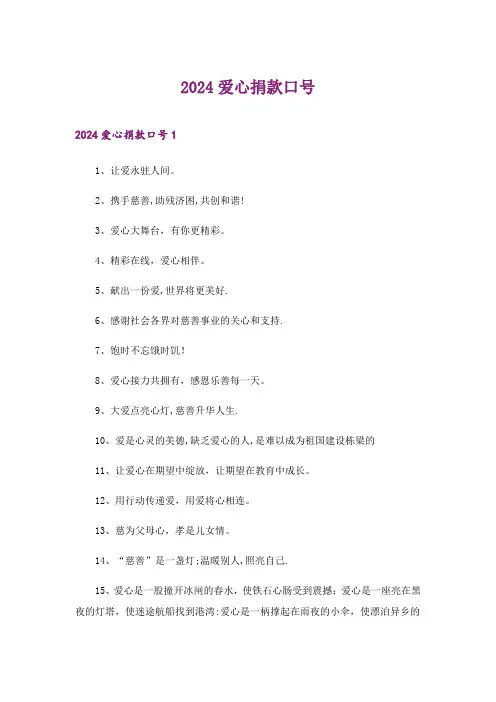 2024年爱心捐款口号