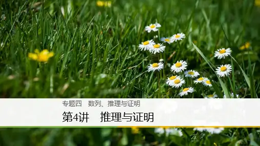 2019年高考数学(理)二轮复习 精品课件：专题四 数列、推理与证明  第4讲 推理与证明