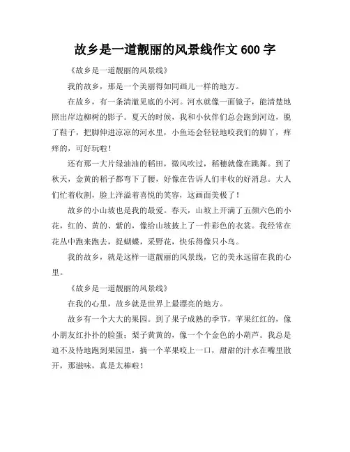 故乡是一道靓丽的风景线作文600字