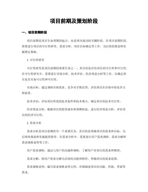 项目前期及策划阶段