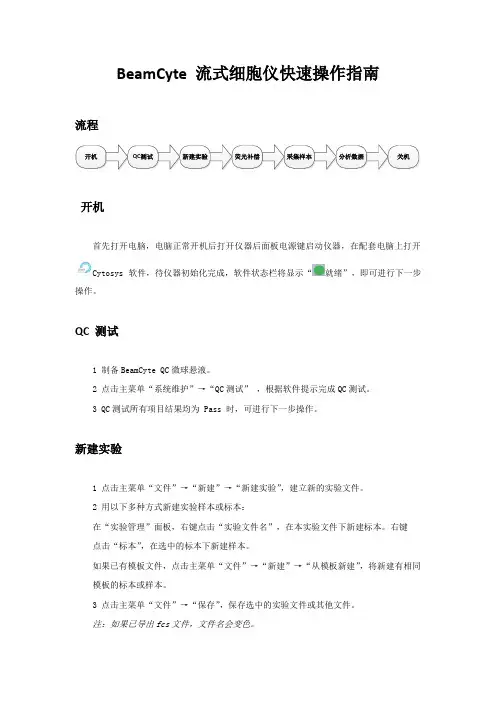 BeamCyte流式细胞仪快速操作指南
