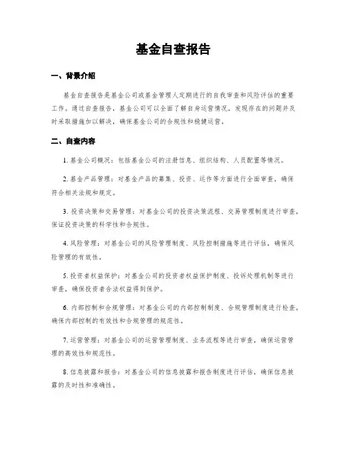 基金自查报告