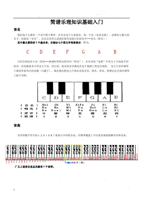 简谱乐理入门