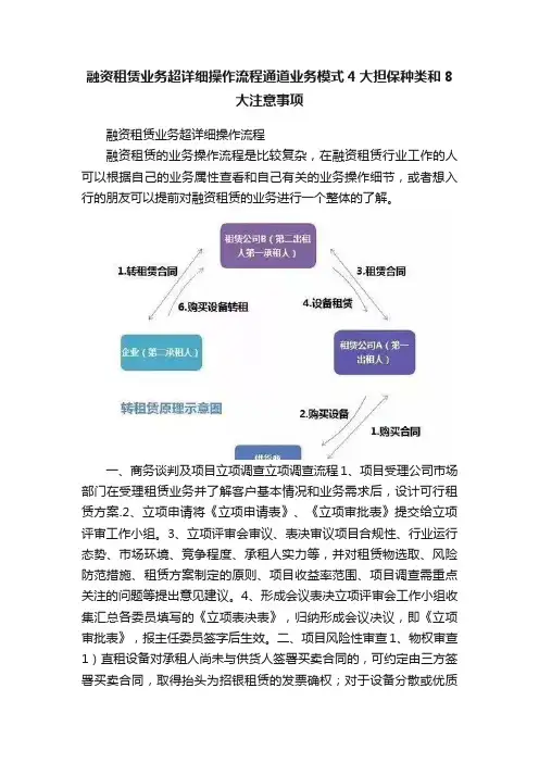 融资租赁业务超详细操作流程通道业务模式4大担保种类和8大注意事项