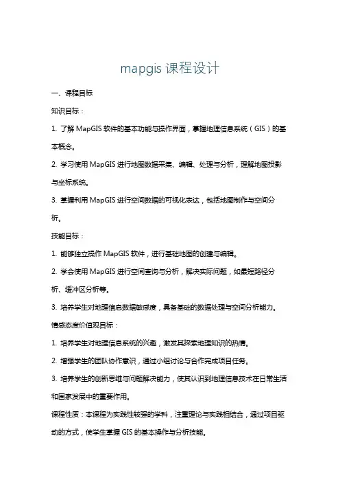 mapgis课程设计
