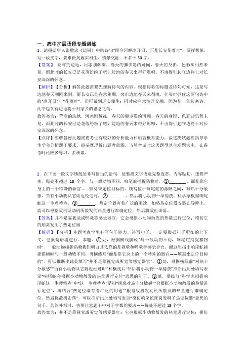 高考语文扩展语段-经典压轴题含详细答案