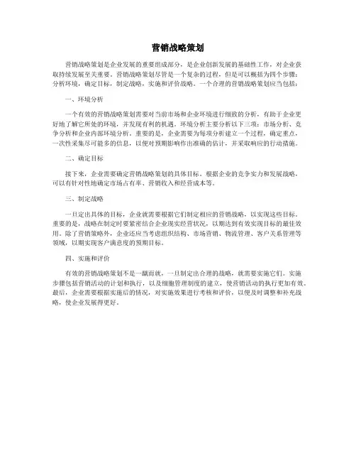 营销战略策划