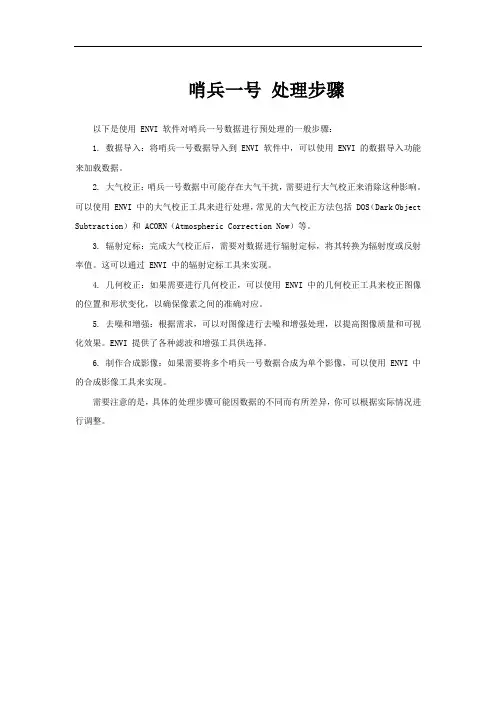 哨兵一号 处理步骤