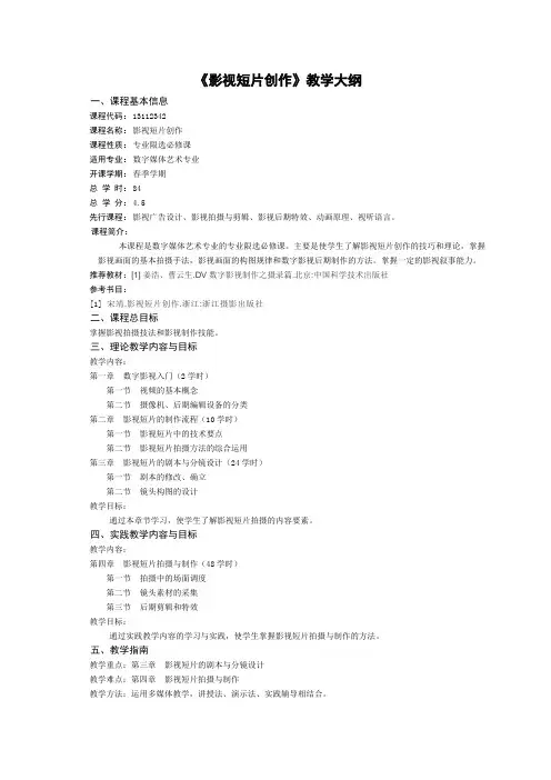影视短片创作