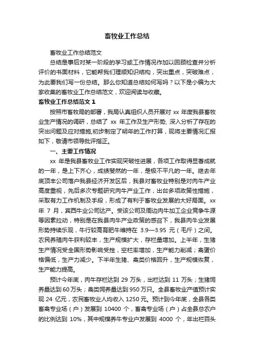畜牧业工作总结范文