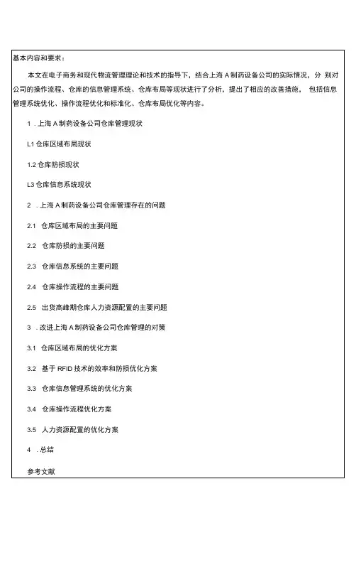 【工商企业管理任务书】