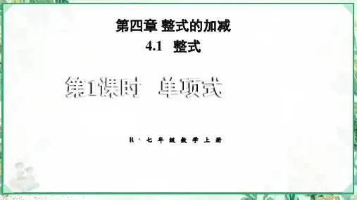人教版2024-2025学年七年级数学上册第1课时 单项式(课件)