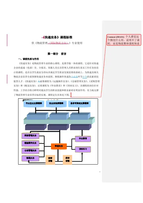 《快递实务》课程标准汇报（1）.pdf