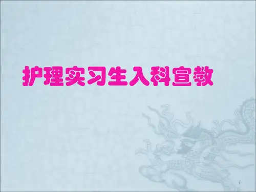 神经内科实习生入科宣教PPT演示课件