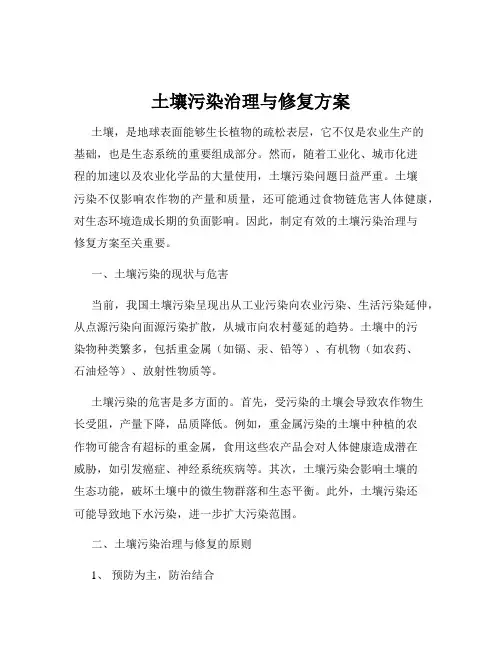 土壤污染治理与修复方案