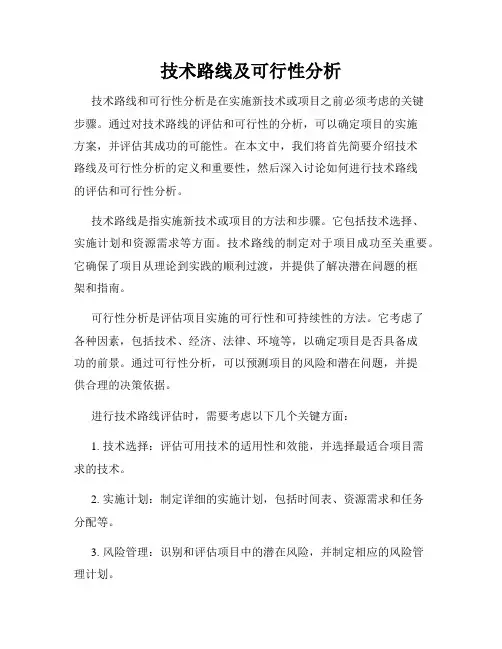 技术路线及可行性分析