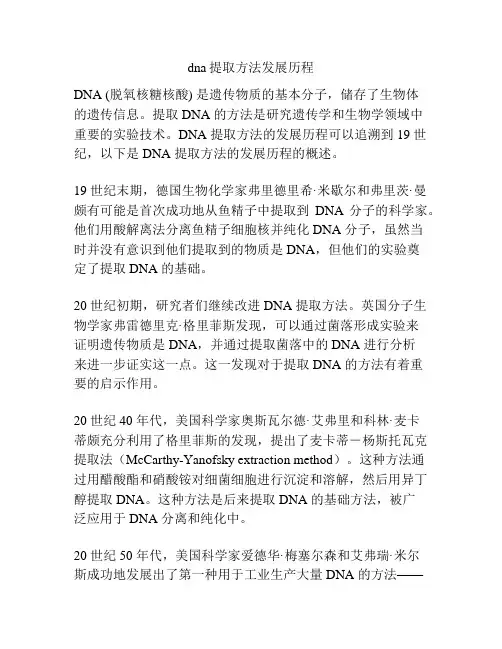 dna提取方法发展历程